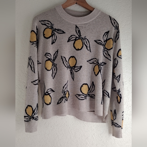 Madewell Tangerine Sketch Jacquard Pullover Sweater - Picture 3 of 7